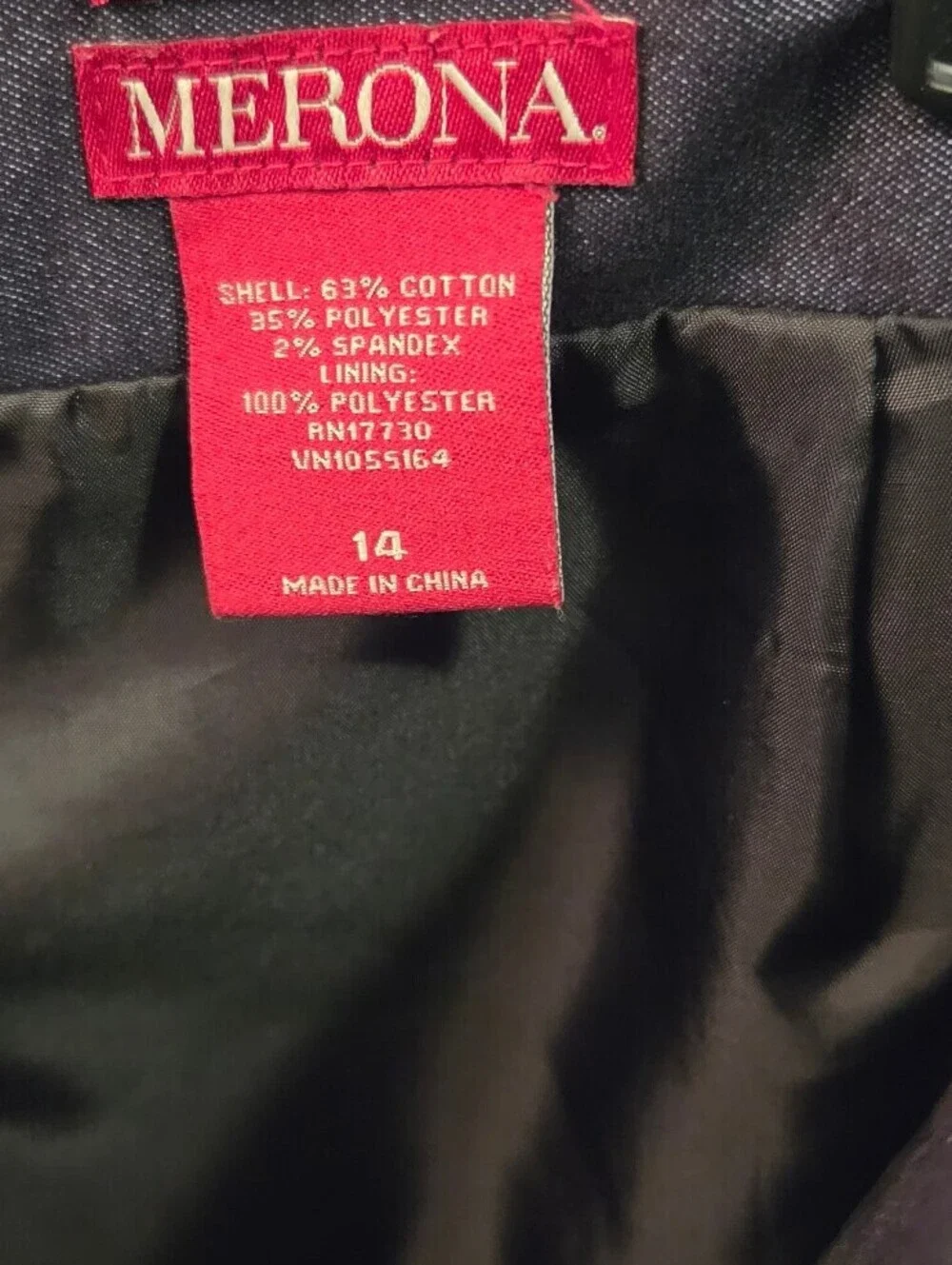Merona Stretch Dark Denim Pencil Skirt Size 14